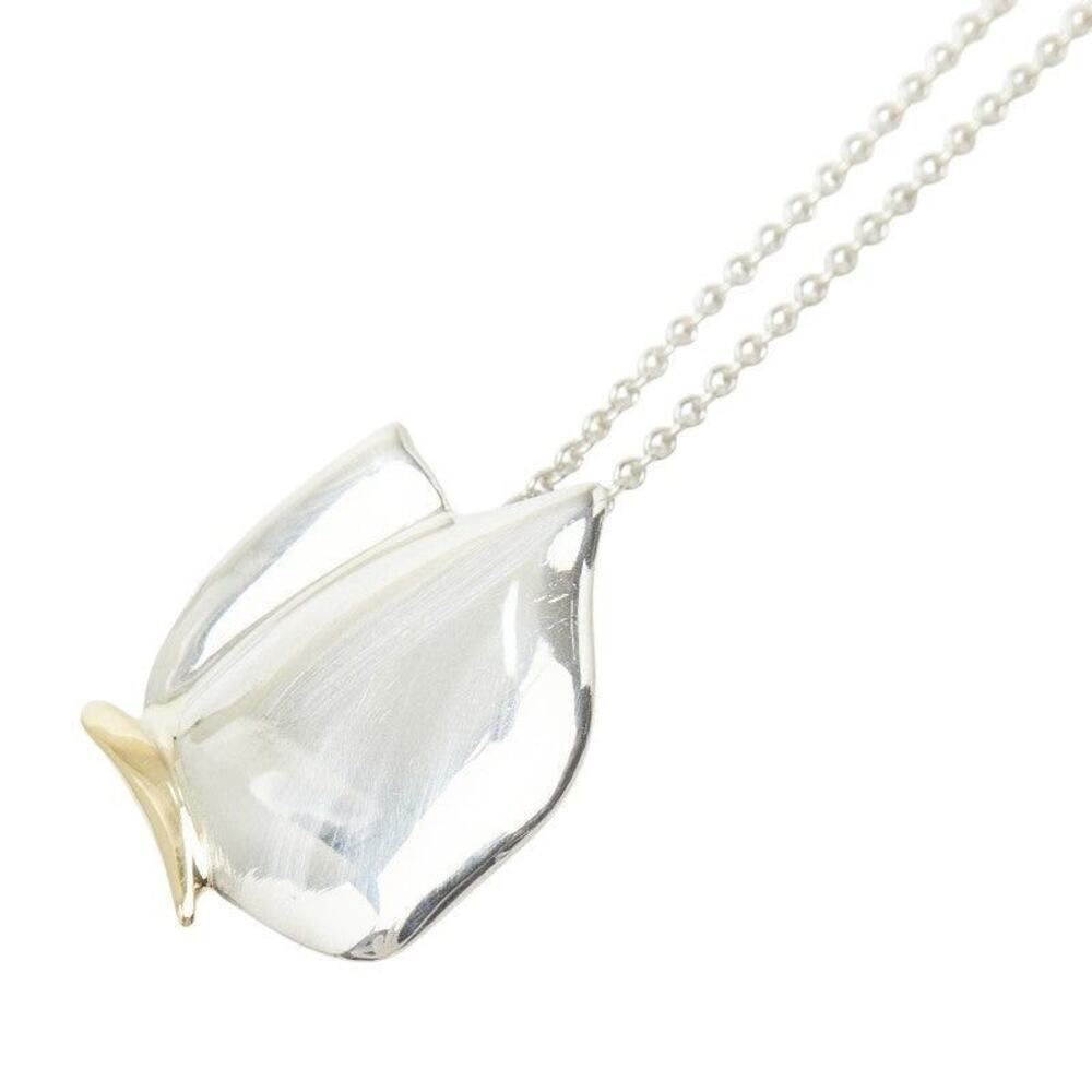 Tiffany & Co Butterfly Chain Pendant Necklace Sterling Silver 18K Gold